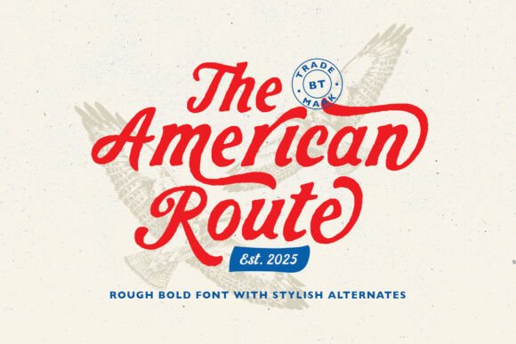 American Route: A Bold Vintage Script for Authentic Brand Identity